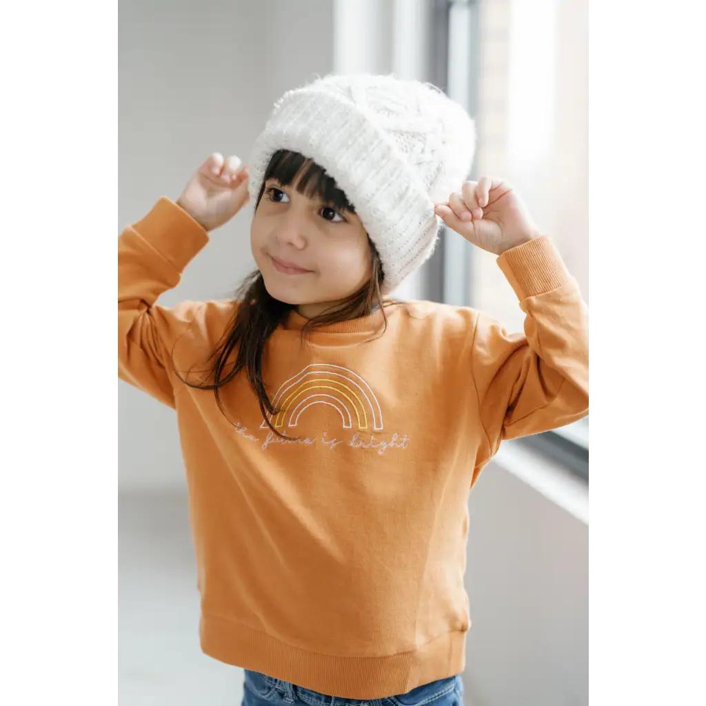 The Future is Bright Embroidered Kids Pullover
