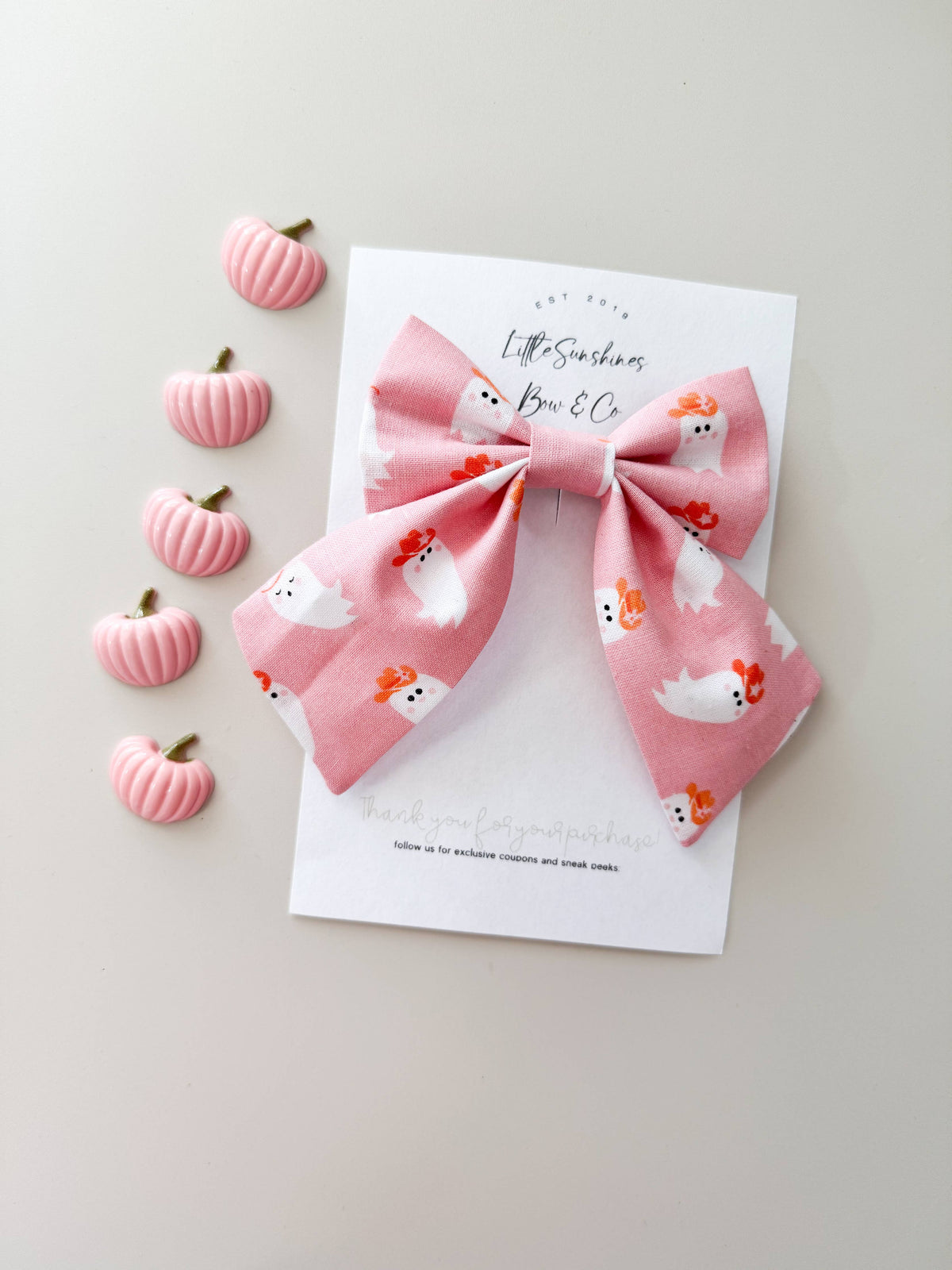 Pink Cowboy Ghosts Halloween Sailor Bow