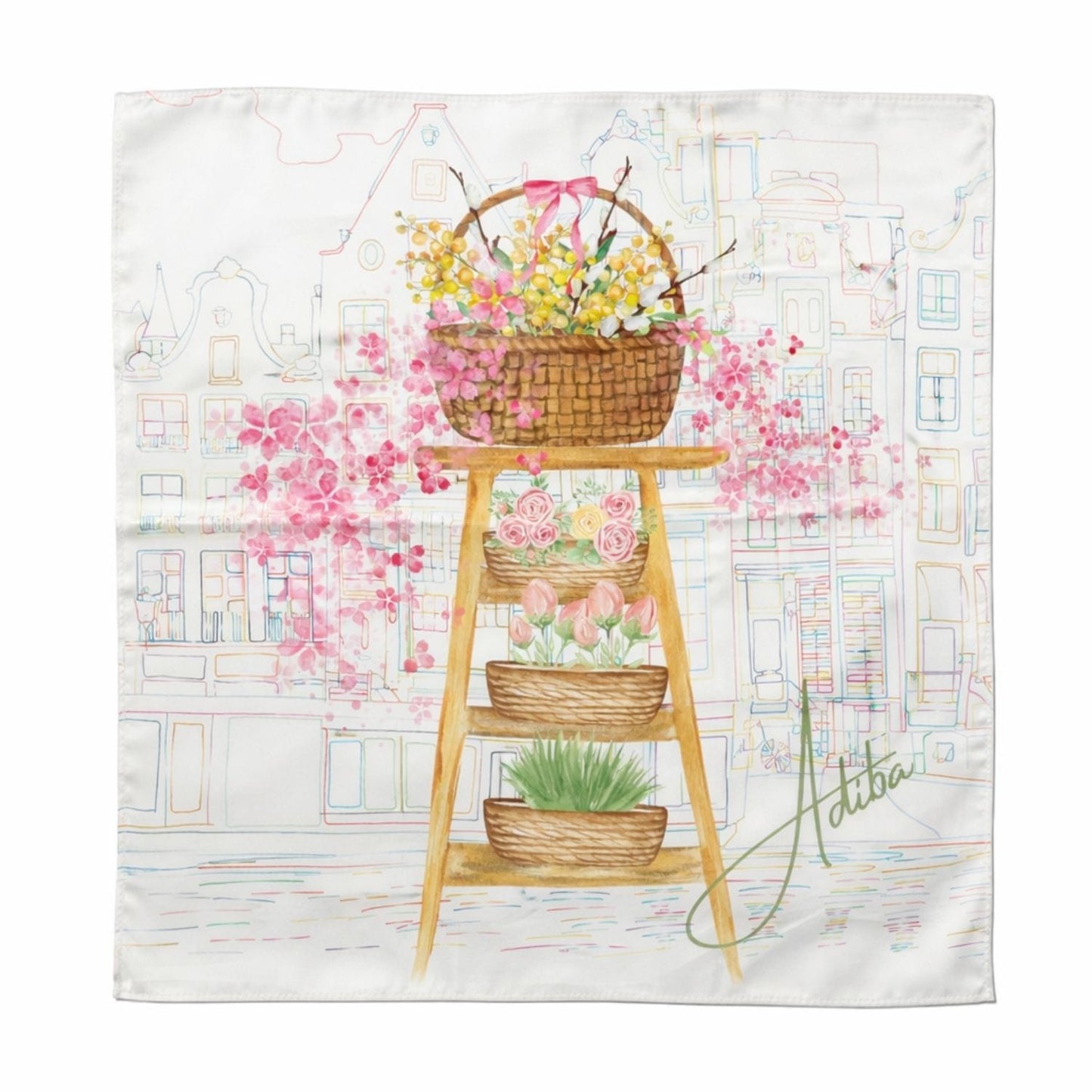 The Rosé Garden Bag Hair Scarf