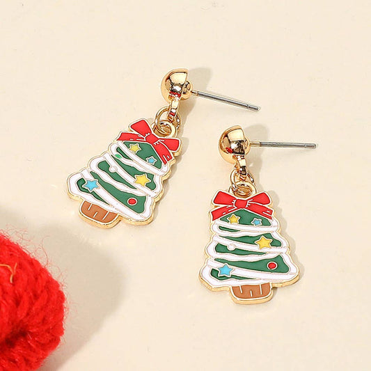Christmas Tree Dangle Earrings