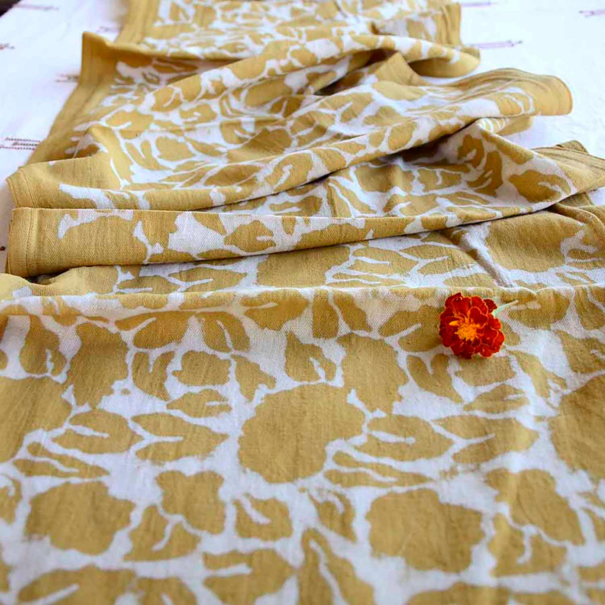 Mustard Cotton Table Runner - Yan