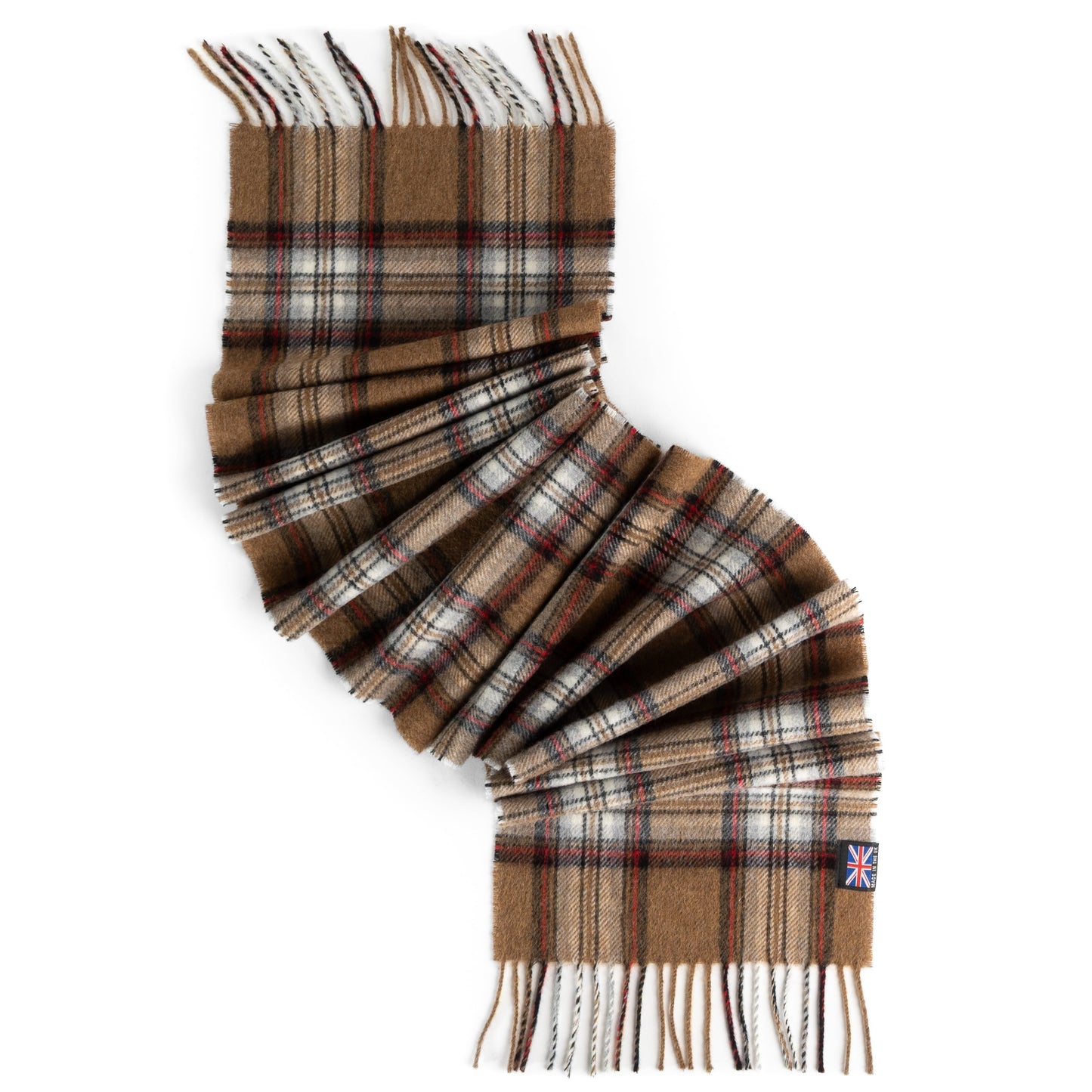Prince of Scots Merino Lambswool Tartan Scarf (Camel Stewart)