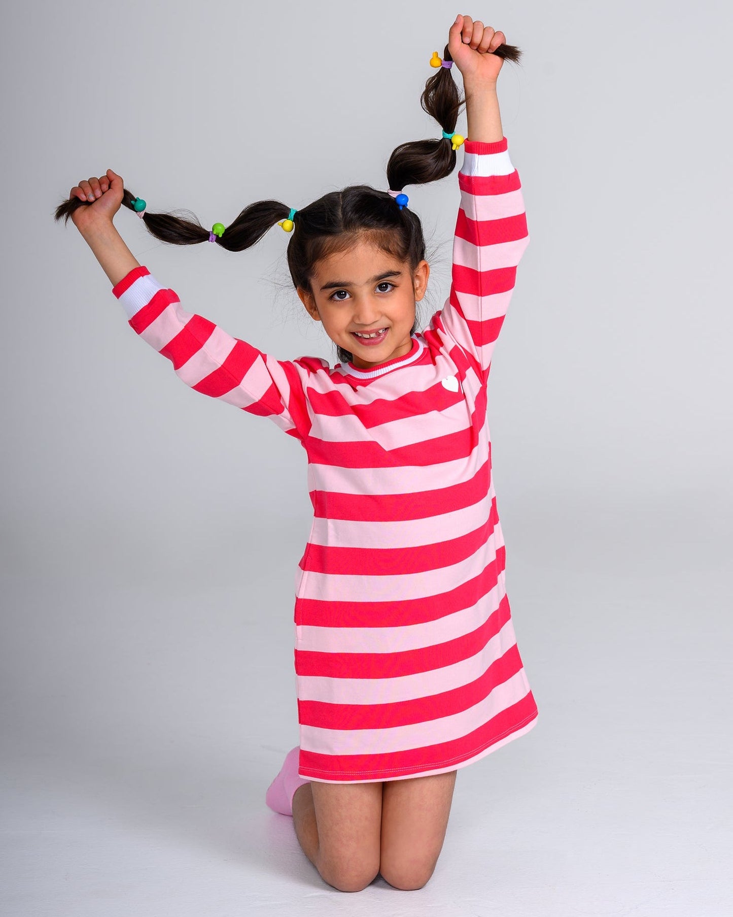 Heartbeat Stripe Sweatshirt Dress