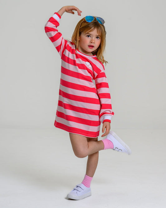 Heartbeat Stripe Sweatshirt Dress