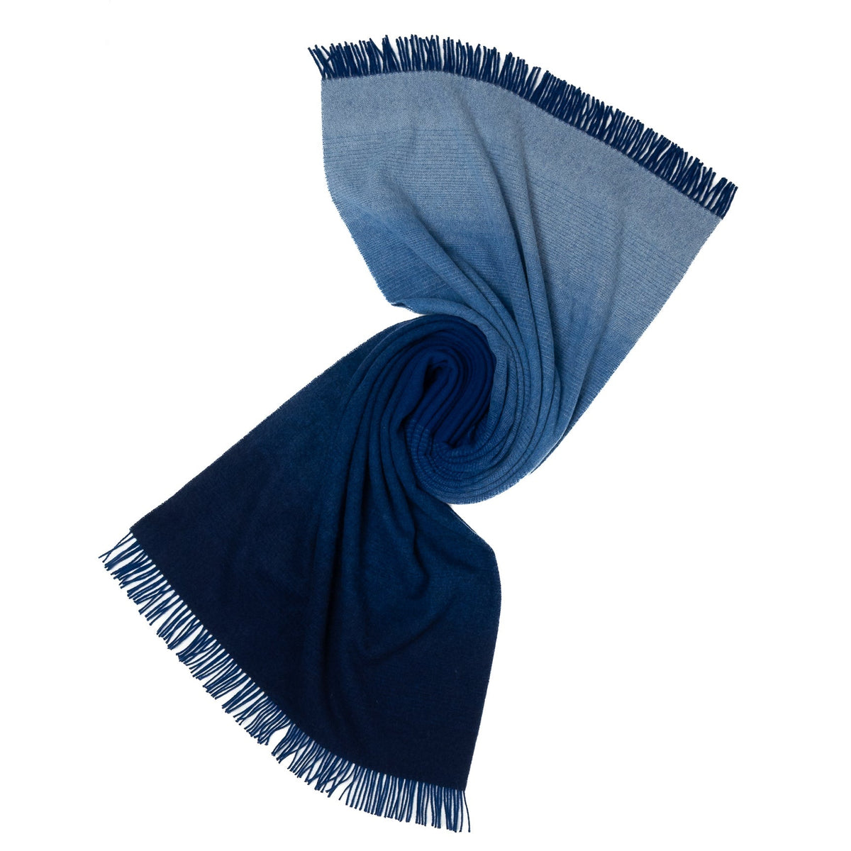 Whisper Ombre Merino Throw in Deep Water