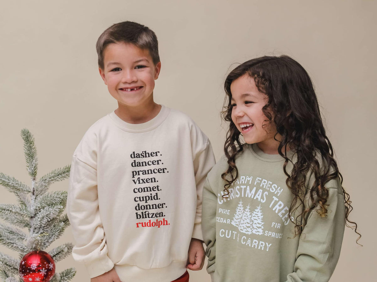 Reindeer Names Crewneck Sweatshirt