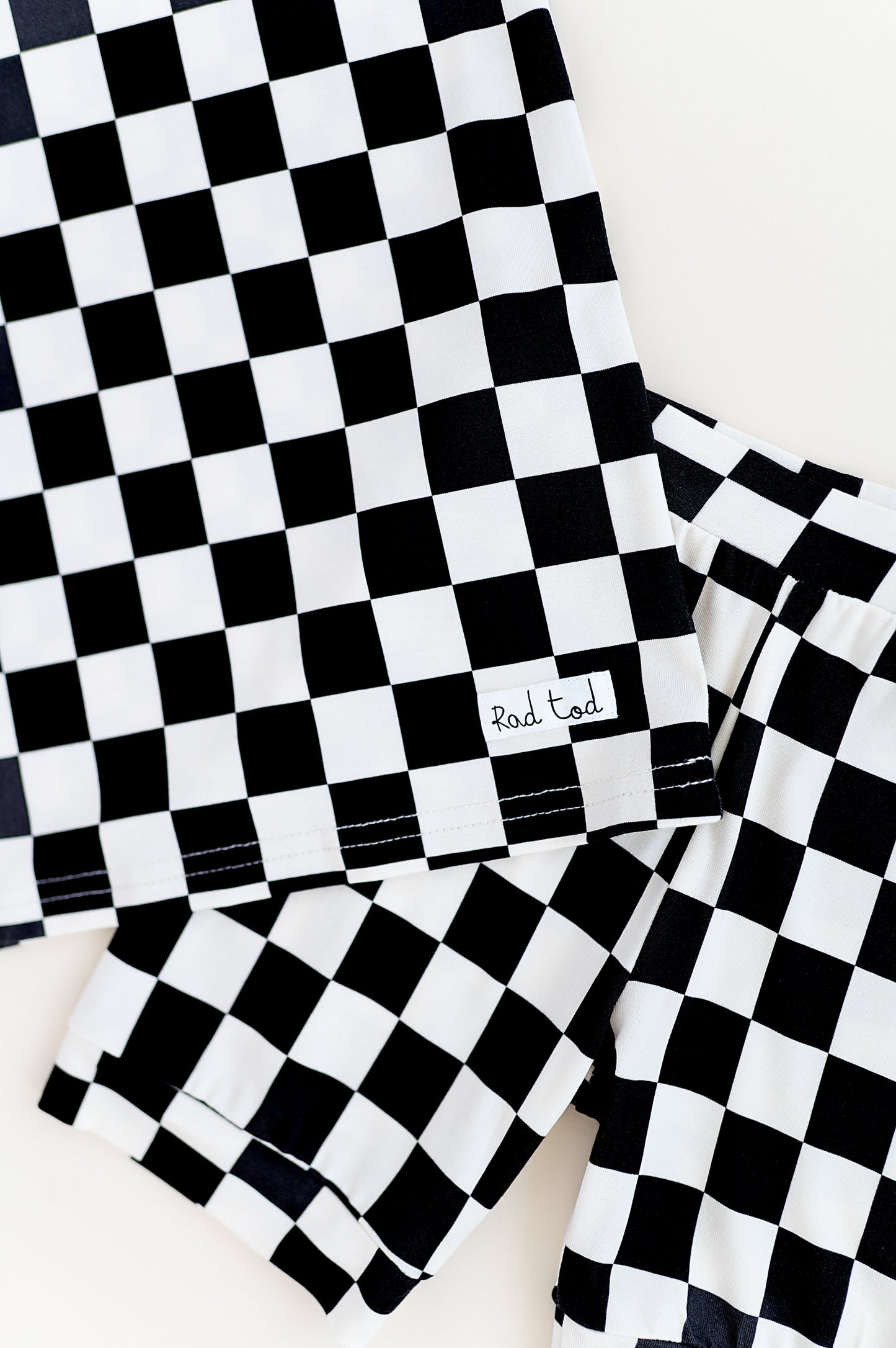 BAMBOO - BLACK CHECKERED SHORT SLEEVE 2 PC