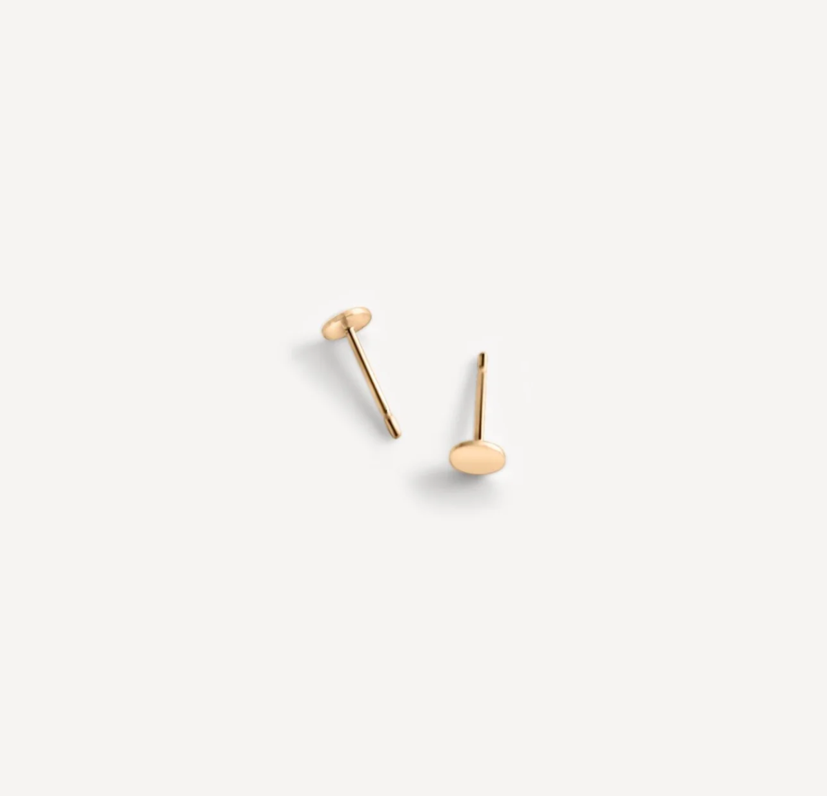 Mia Flat Circle Studs | Gold Fill