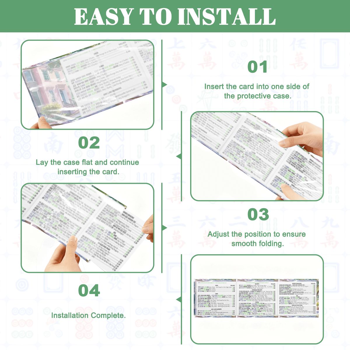 Charleston South Carolina Mahjong Card Holders Rainbow Row Watercolor Designed with Line Finder