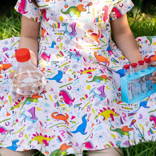 "Hypothesaurus Rex" Dinosaur Scientists Super Twirler Dress with Pockets