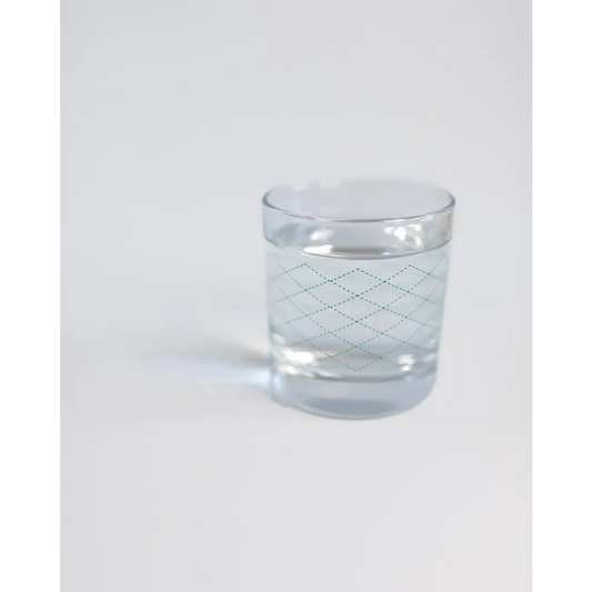 Heavy-based 10oz Gingham Cocktail Glass with Diamond Pattern