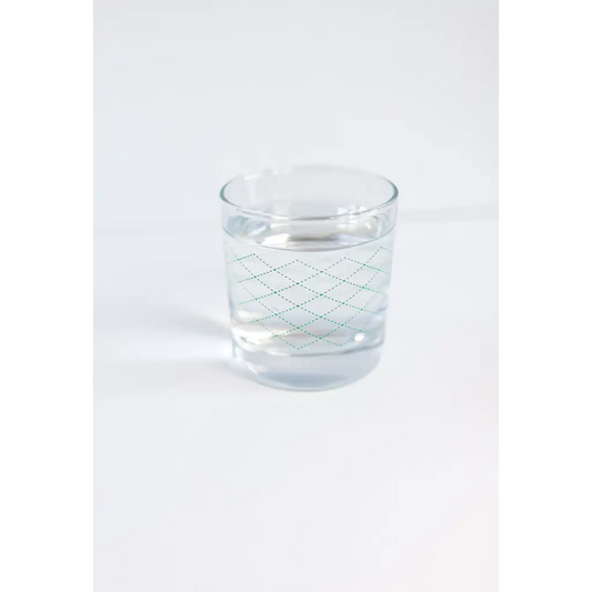 Heavy-based 10oz Gingham Cocktail Glass with Diamond Pattern