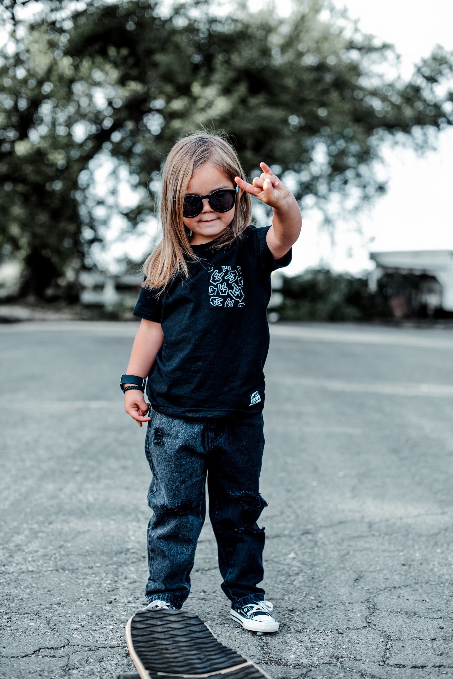 Rock On Collage Pocket Tee