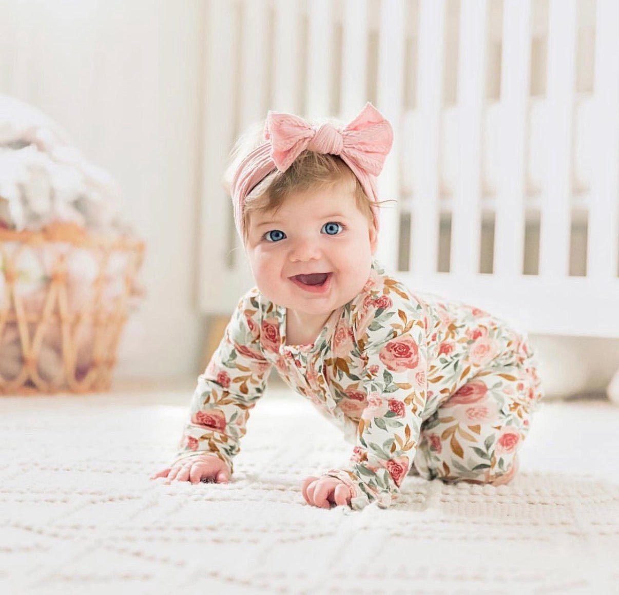 Ruffle Zipper One Piece - Dusty Pink Floral