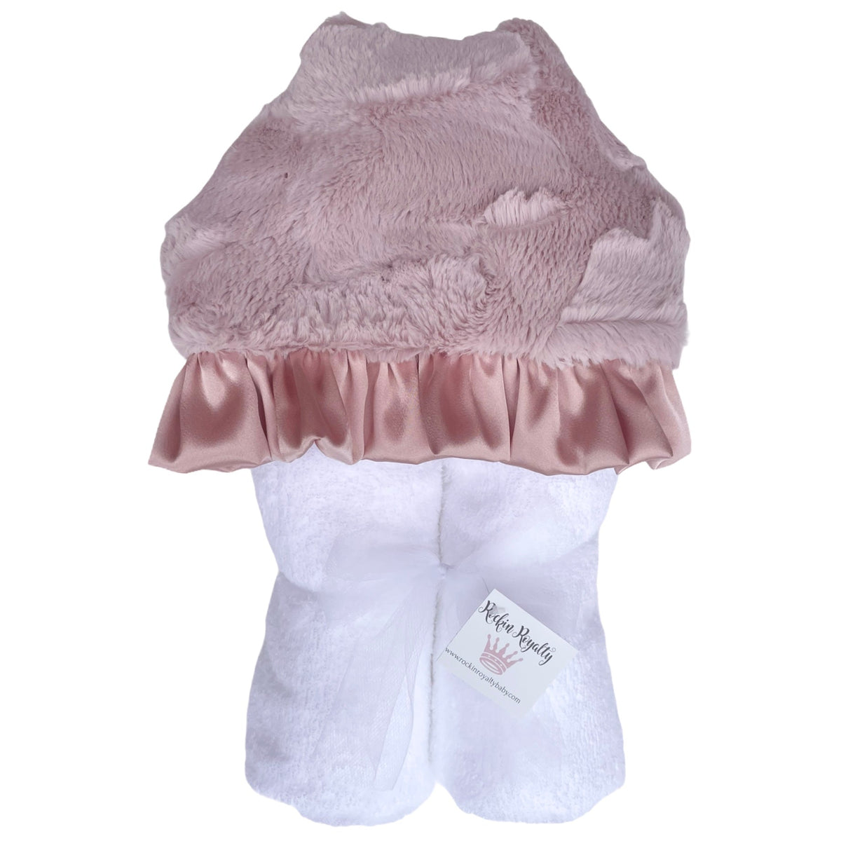 Plush Hooded Bath Towel- Dusty Pink