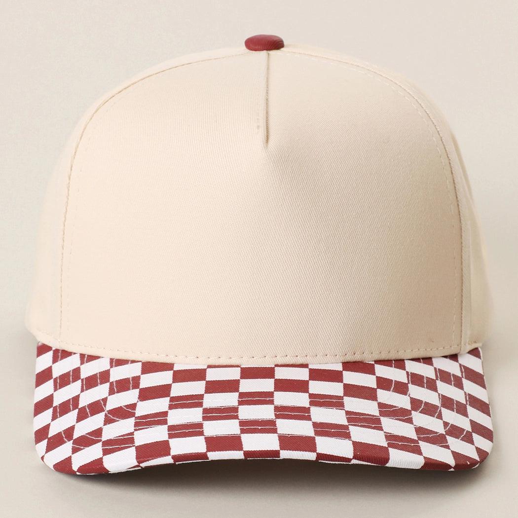 Collegiate Letter or Number Glitter HTV or Fabric Applique Embroidered Adjustable Checkered Bill Snapback Baseball Hat