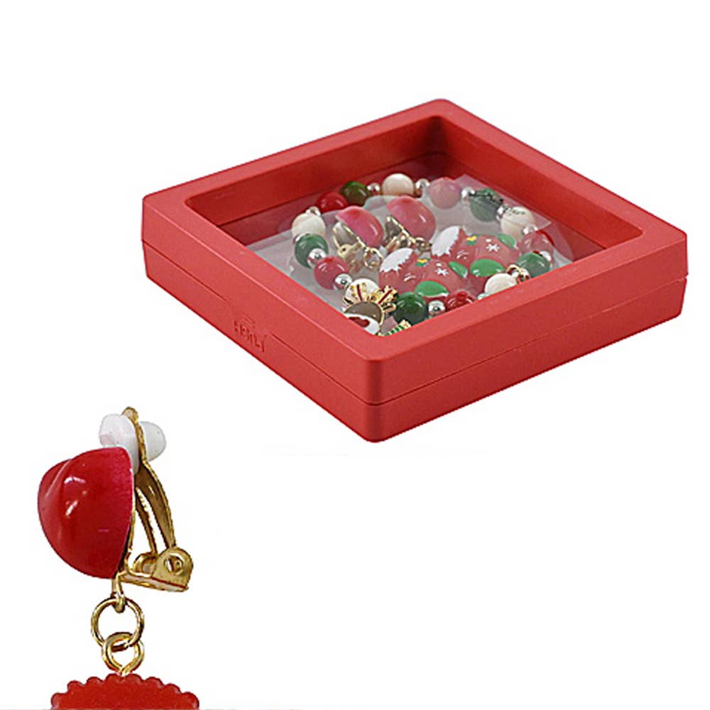 Christmas Charm Beaded Stretch Bracelet Earring Sets