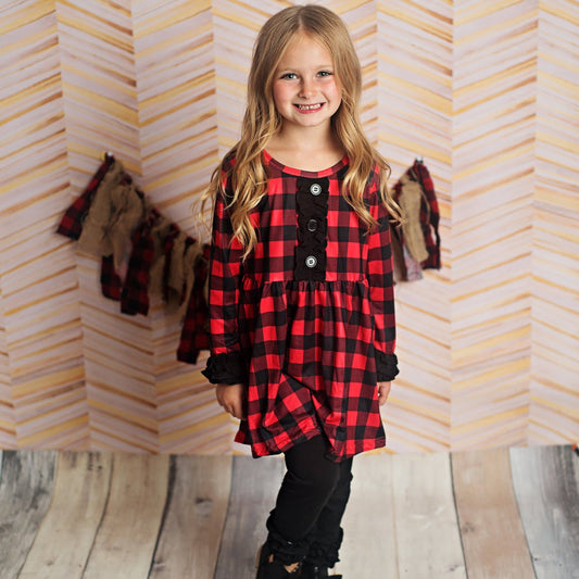 Buffalo Plaid Winter Leggings Set