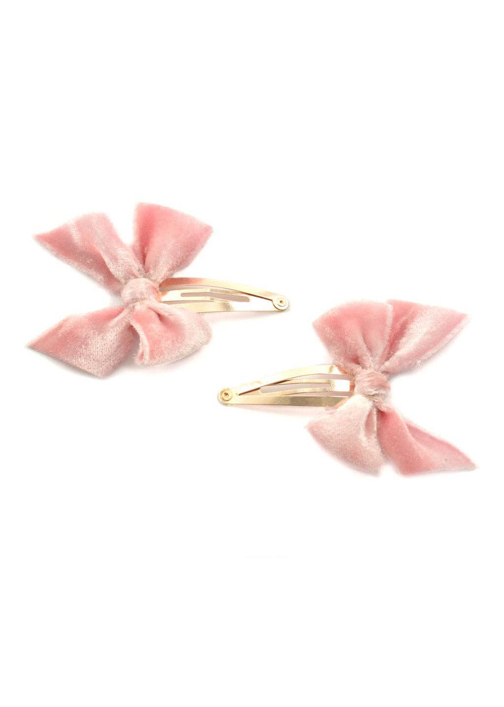 Large Velvet Bow Hair Clips with Dip-Dyed Edges, Brass