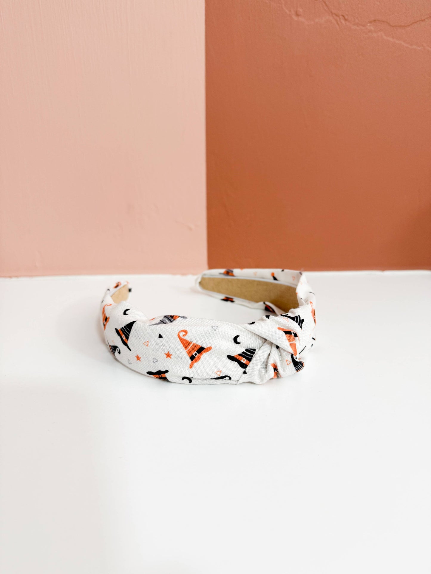 Orange & Black Witch Hats Halloween Top Knot Headband