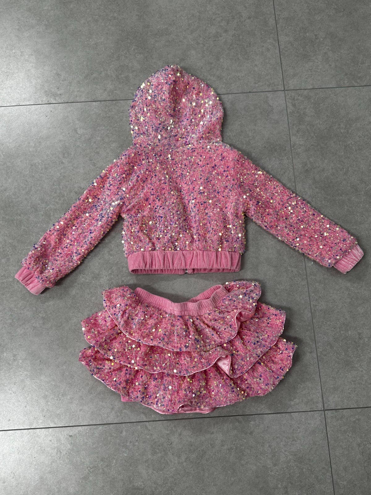Pink Sequin Two Piece Set 