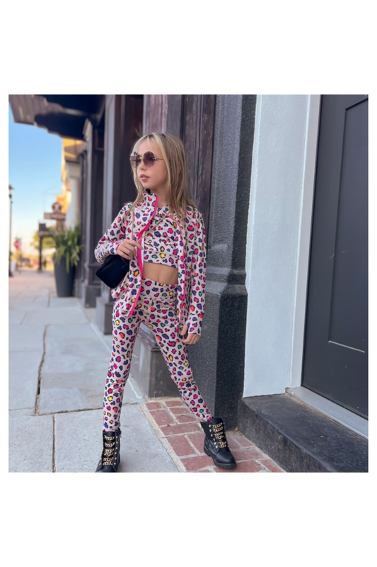 Leopard Athletic Top and Legging Set
