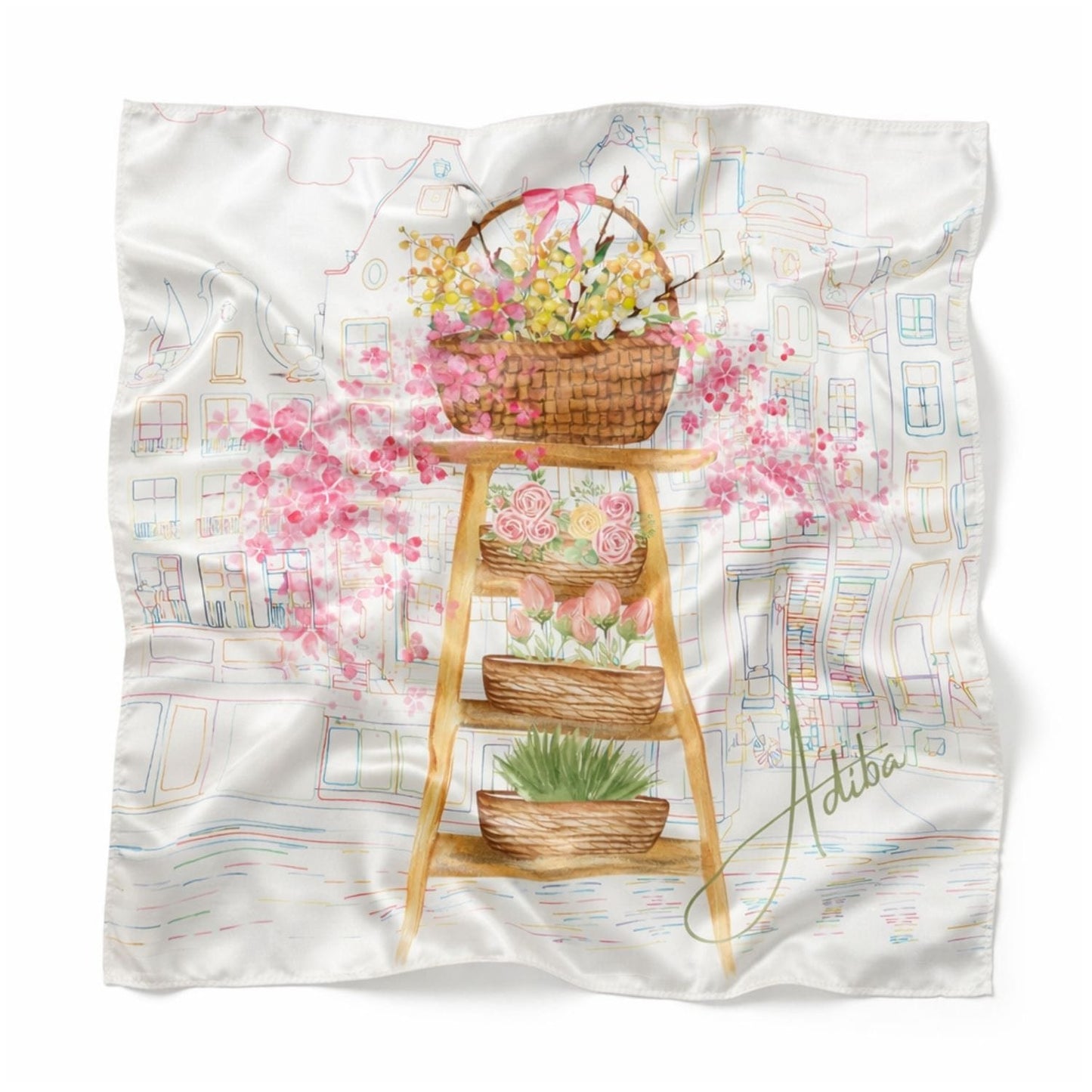 The Rosé Garden Bag Hair Scarf