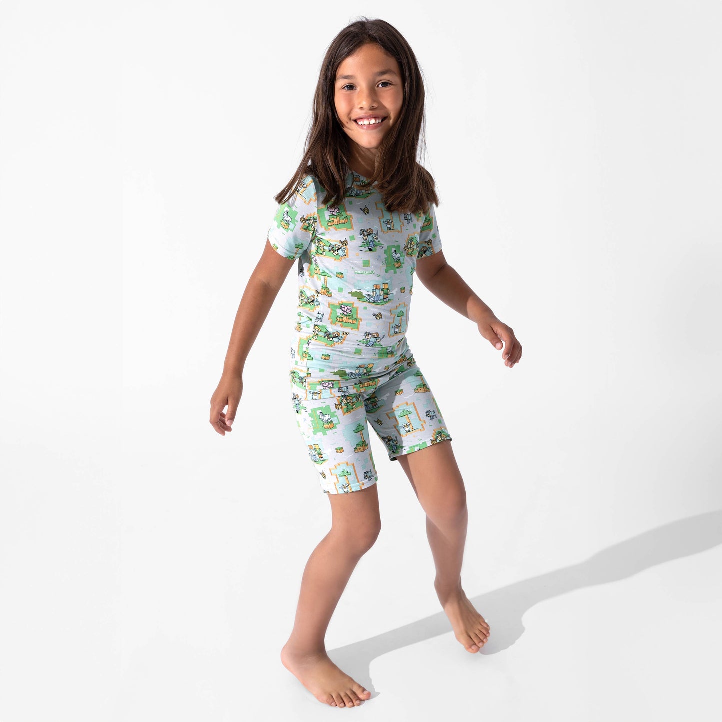 Minecraft Overworld Dreams Bamboo Kids Pajama Short Set