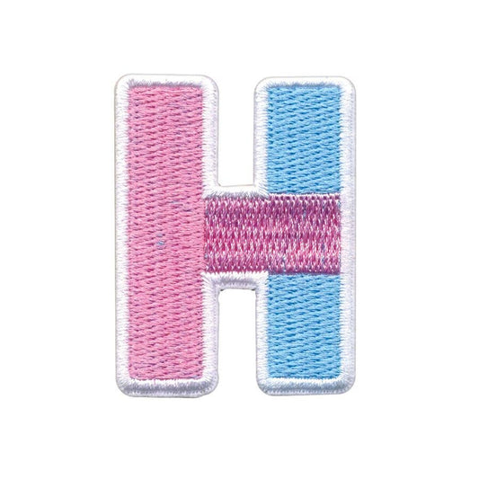 H INITIAL COLOR BLOCK STICKER PATCH