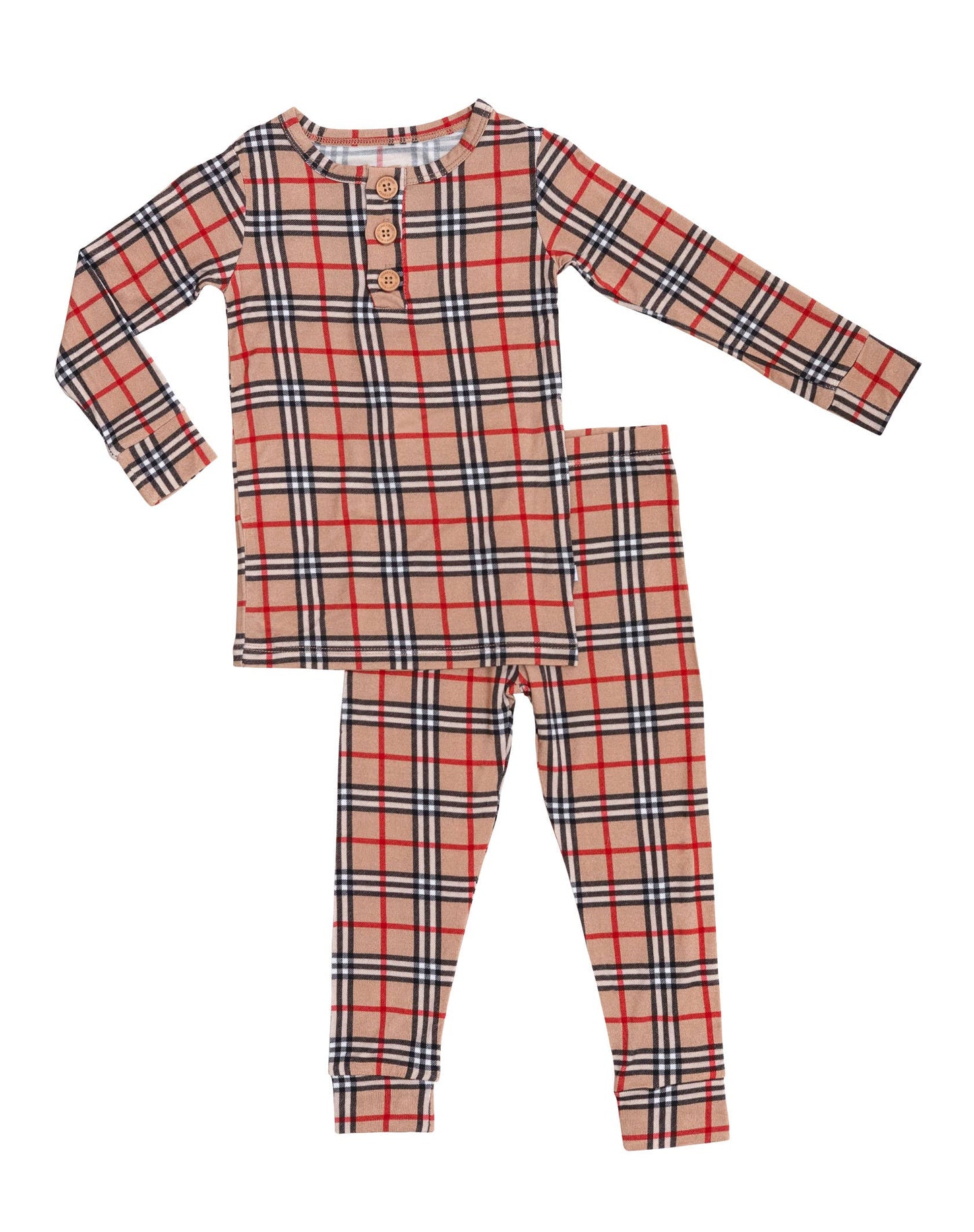 London Plaid Long Sleeve Henley Pajamas
