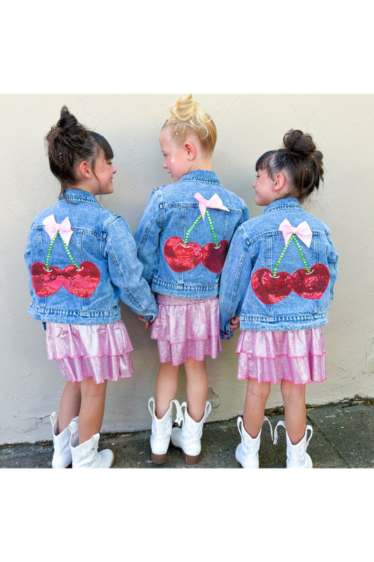 Cherry and Bow Denim Jacket