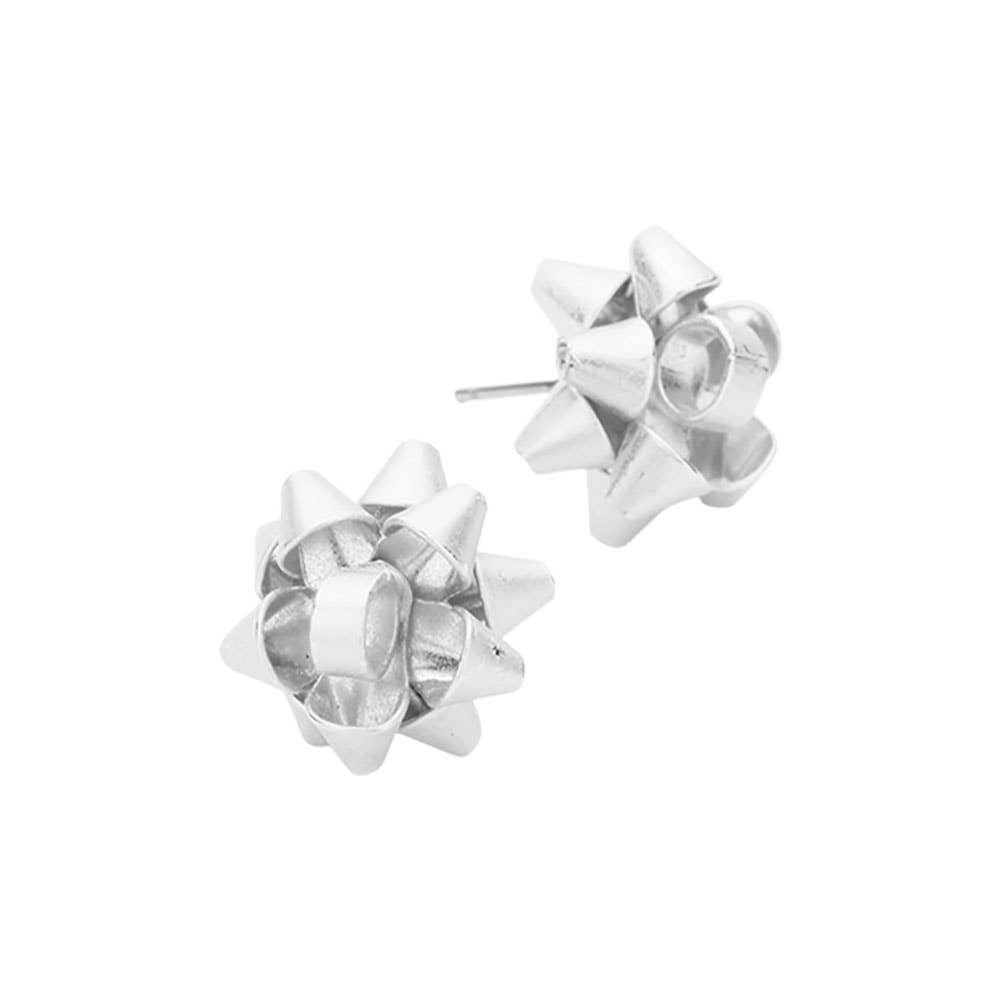 Christmas Gift Bow Stud Earrings