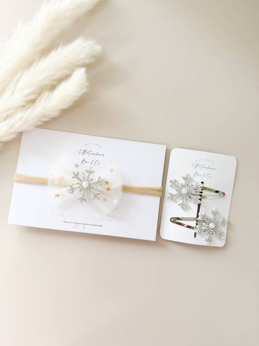 Silver Snowflake Hair Clips & Headbands