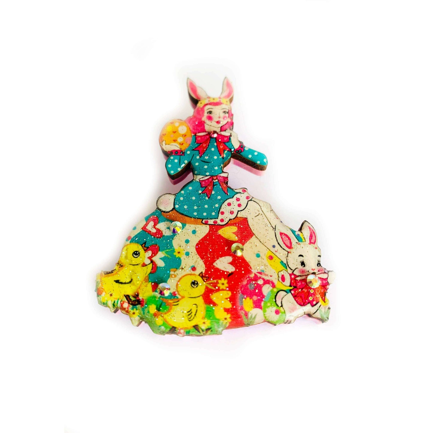 Easter Egg Girl & Friends Brooch