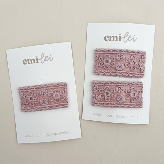 Lace Hair Clip(s) - Mauve