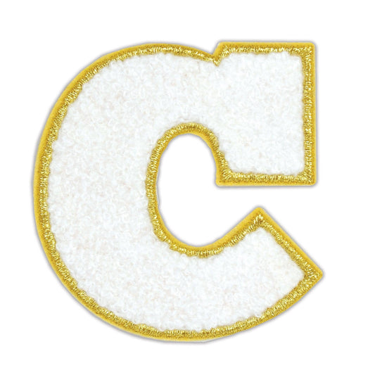 C White Varsity Letter Sticker Patch
