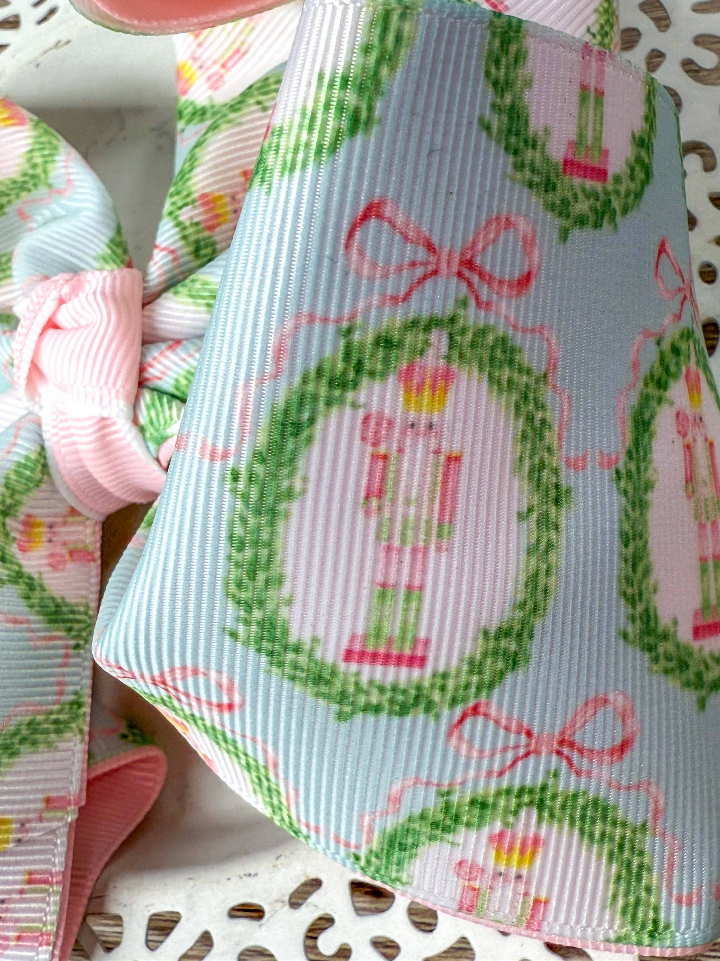 Pastel Nutcracker Printed Double Layer Hair Bow