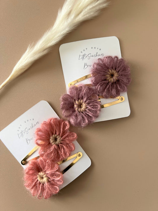 Loop Flower Hair Clips- Set of 2