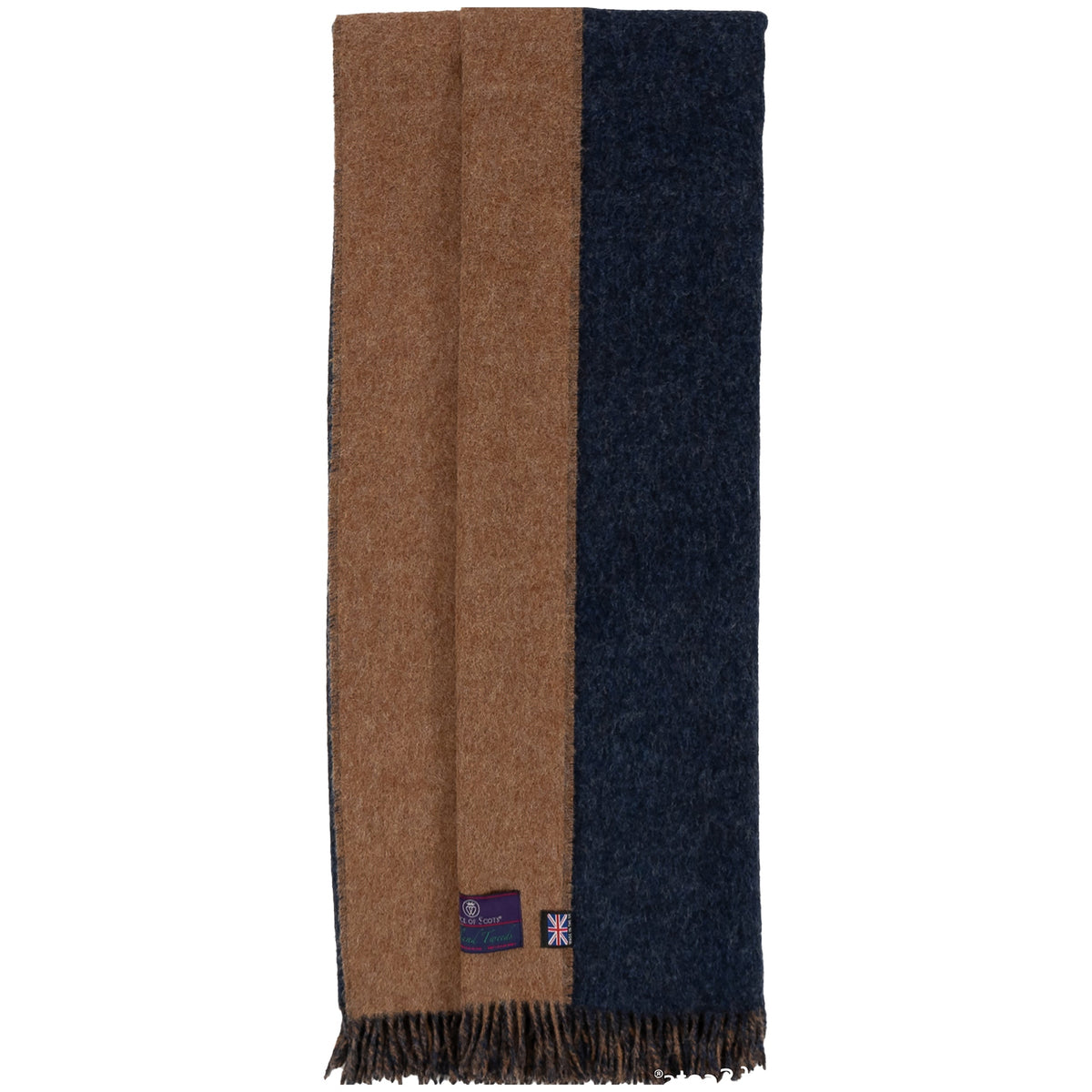 Highland Tweeds Reversible Double Cloth Throw - Charcoal/Camel