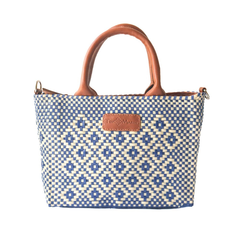 Mixte Small Woven Crossbody Bag - Tan Leather