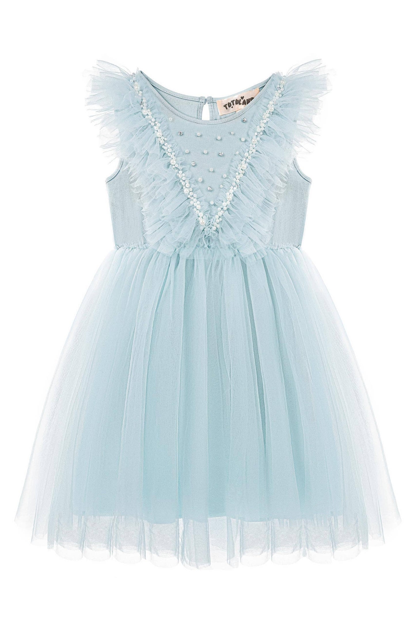 Adorable Pearl Layered Tulle Toddler Dress