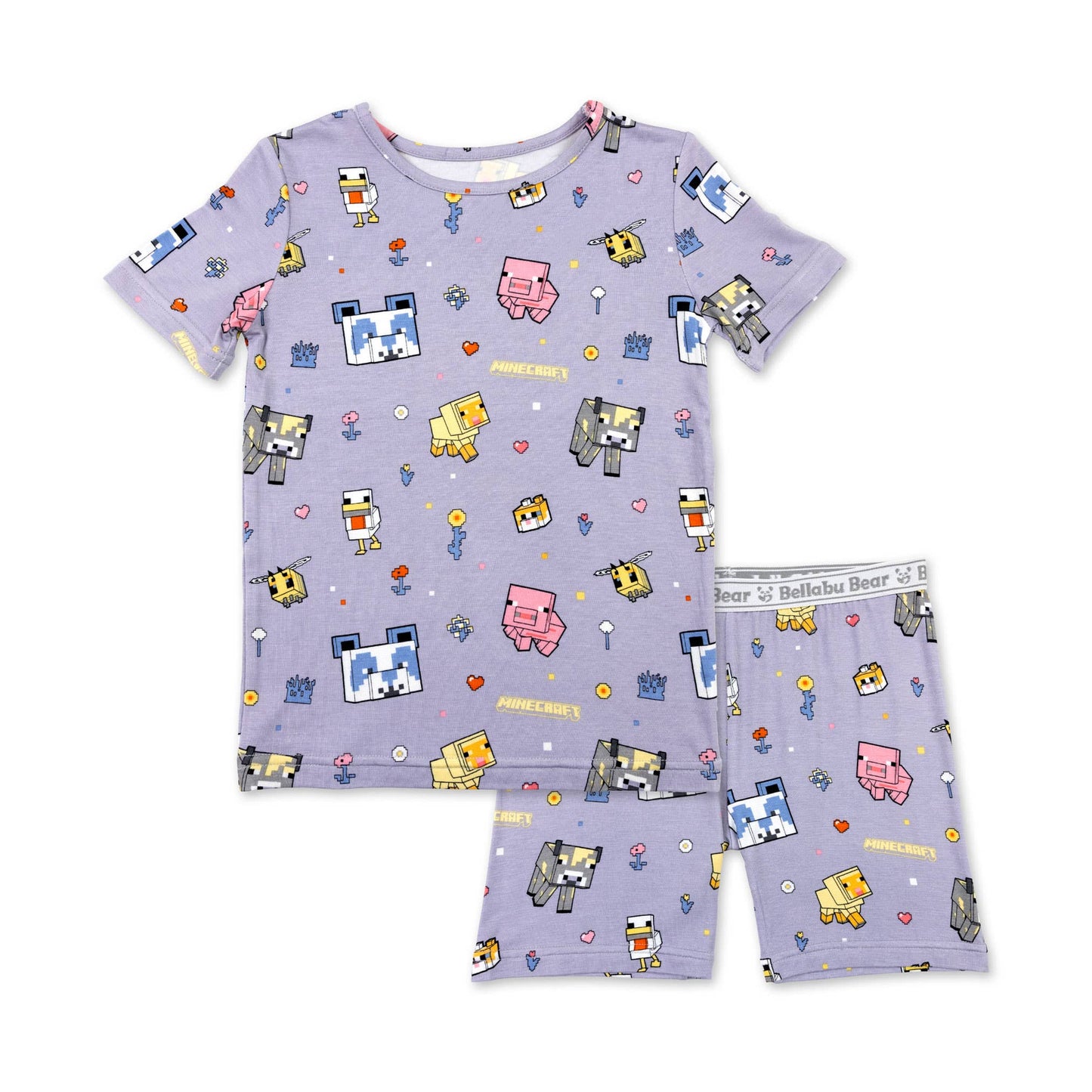 Minecraft Pixel Pals Bamboo Kids Pajama Short Set