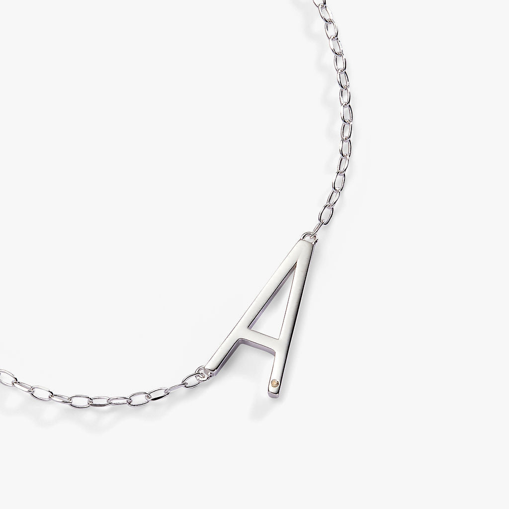 Initial A Precious Elongated Necklace