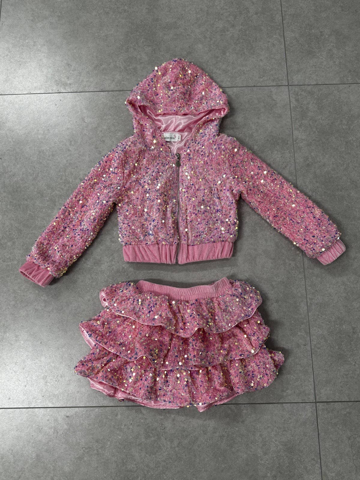 Pink Sequin Two Piece Set 