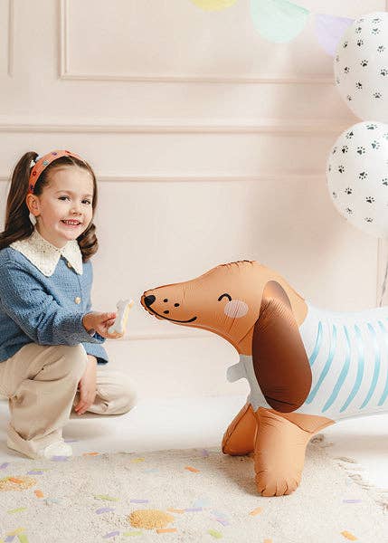 Dachshund Standing Foil Balloon - Matte Finish | 35x22.8 Inches | Air-Filled