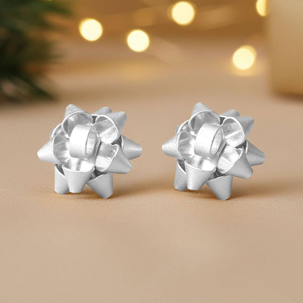 Christmas Gift Bow Stud Earrings