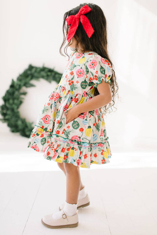 Vintage Ornament Poplin Dress