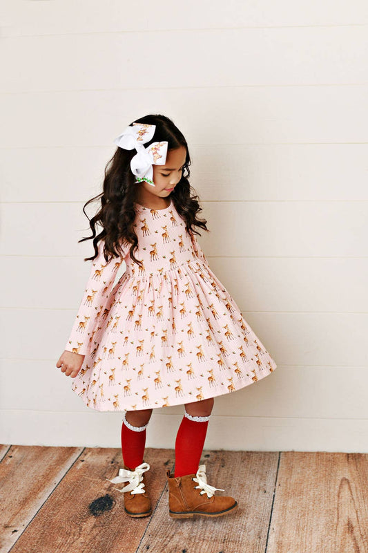 Reindeer Pink Holiday Dress