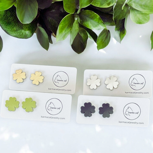 Shamrock Studs // St. Patrick's Day, Stud, Four Leaf Cover