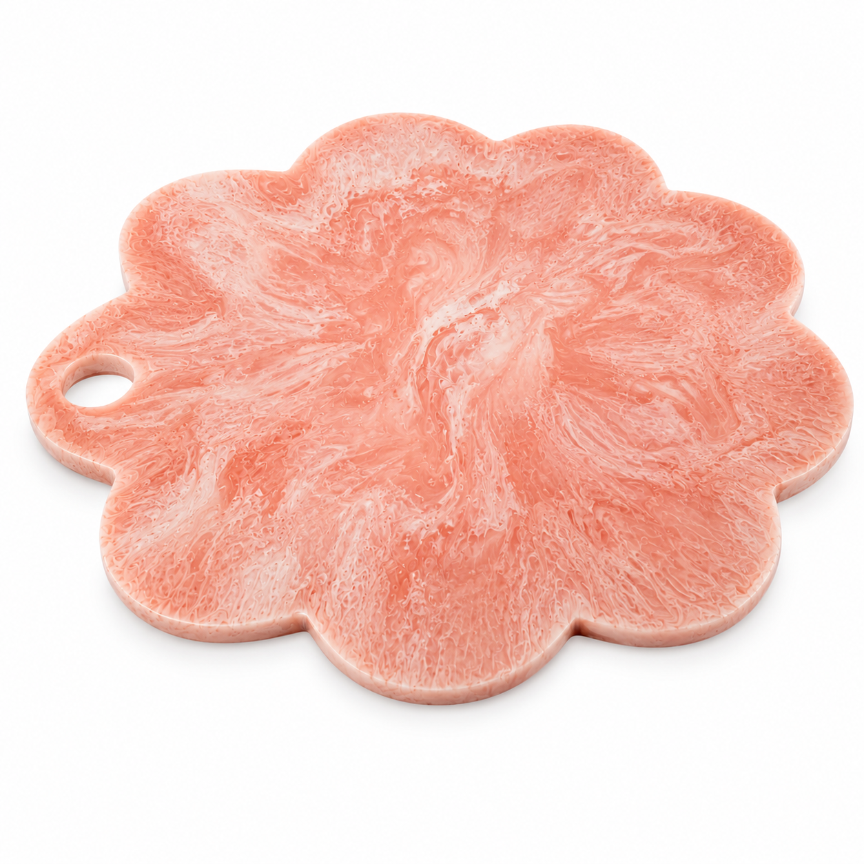 Scallop Resin Cheese Charcuterie Board,Pink  - 12 Inches